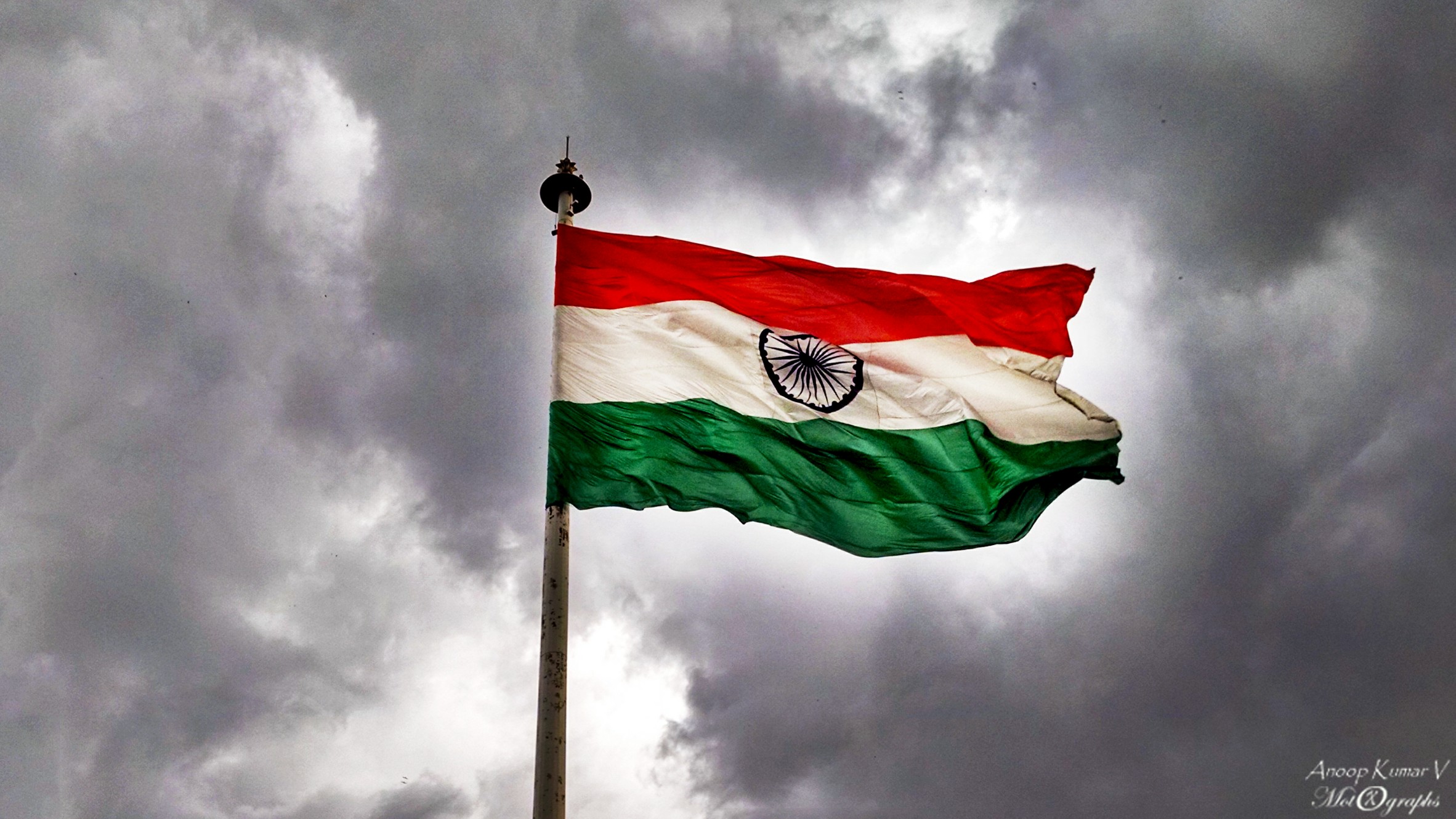 The 'Tiranga' (National Flag of India) flying bright...