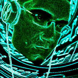 art artistic colorful neon glow music face head undefined interesting