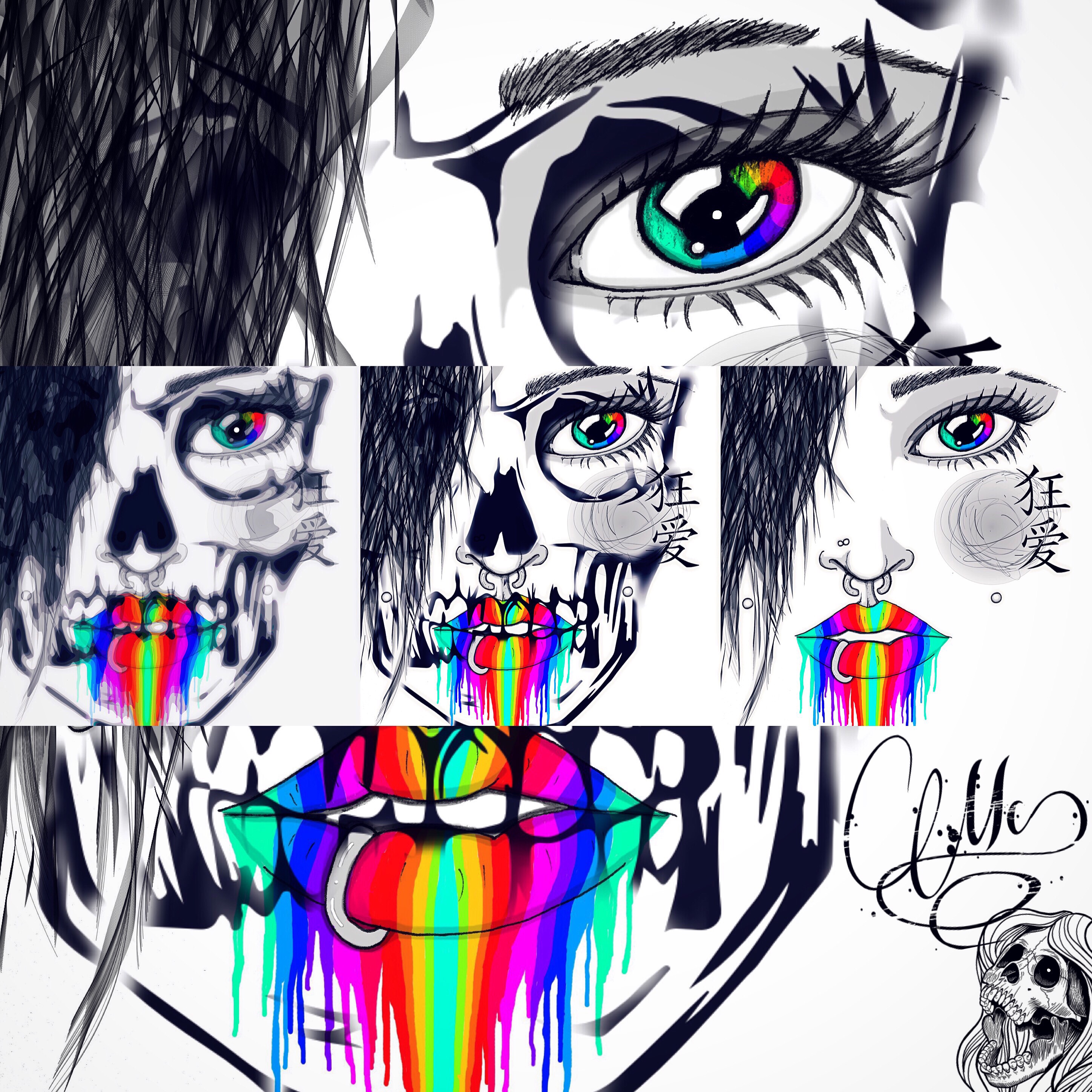 My digital drawing ï¸ ðŸ'€ art skull digitalart anime artw...